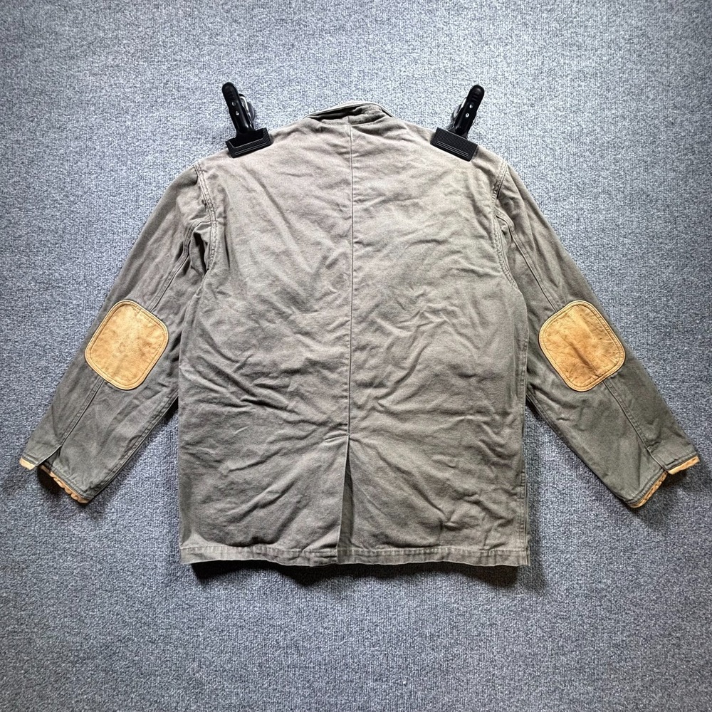 Orvis Field Jacket Men's Large Olive Green Leather Trim Elbow Patch Multi-Pocket - Picture 13 of 16